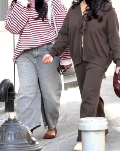 Classic Striped Oversized Crewneck in Raspberry Combo