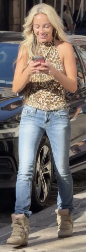 leopard-print halter top