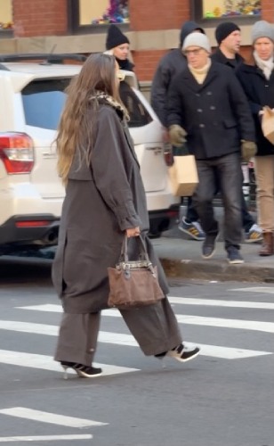 patterned nylon coat