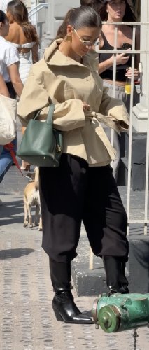 tan trench coat
