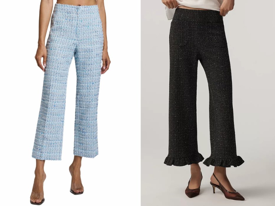 blue tweed capri